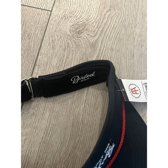 Barstool Sports Golf Rope Visor Ain't No Hobby Adjustable Size Navy and Red NEW - Picture 2 of 5